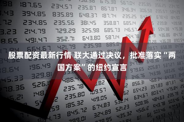 股票配资最新行情 联大通过决议，批准落实“两国方案”的纽约宣言